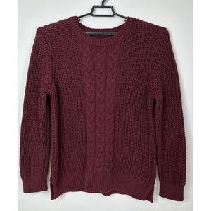 Nautica Sweater Womens Size XXL Knitted‎ Cotton Long Sleeve Burgundy
